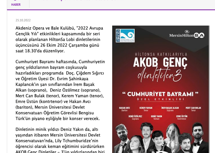 ANDANTE - Akdeniz Opera ve Bale Kulübü Sunar